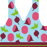 Copy of Copy of PRINT "Beet It" Vest: size F- front panel with duplicate stitch ONLY FINAL
